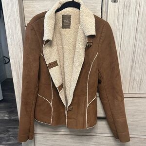 Old Navy Tan Teddy Jacket with Cream Lining